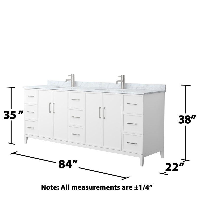 Elan 84 in. Vanity, White, Brushed Nickel