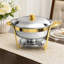 Réchaud rond empilable rond - Serveur de buffet en acier inoxydable à conservation de la chaleur pour les fêtes-532528274
