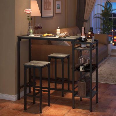 2 - Person Dining Set Counter Height Table with 2 Stools