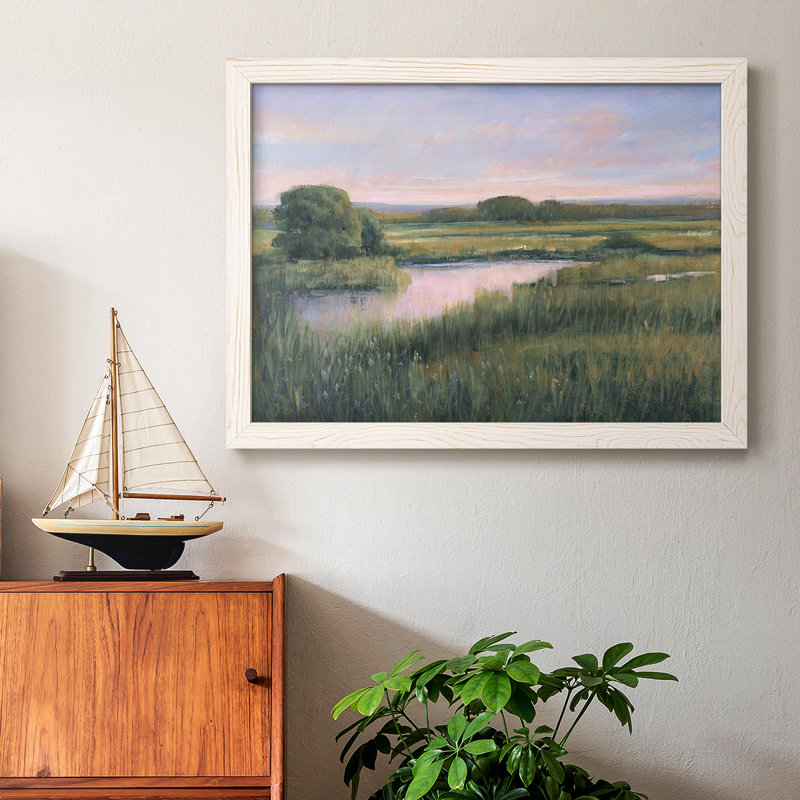 Spring Marsh I, reproduction d'art sur toile, Cadre blanc, H 26 po x l 38 po x P 1,5 po