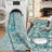 Washable Rug 4x6 Vintage Oriental Rug Non Slip, Soft Non Shedding Indoor Carpets, Low Pile Thin Foldable Mats, Foldable Printed Floor Covering for Nursery Dining Room, Green-513155484-513155430