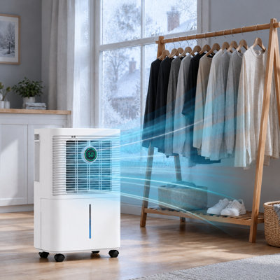 12L Dehumidifier for Home, Quiet 36dB Portable Dehumidifier with Laundry Drying Mode, Humidity Control, Drain Hose & Continuous Drain, 35m²