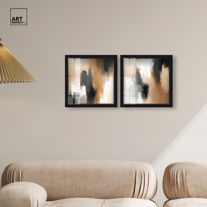 Décoration murale désertique de luxe Boho par Art Remedy, H 13 po x l 13 po, Noir