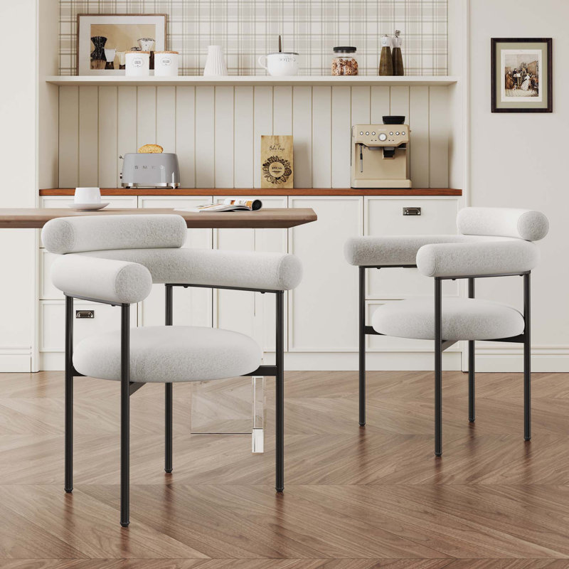 Fauteuil rembourré Rylan, Blanc/Noir, 2