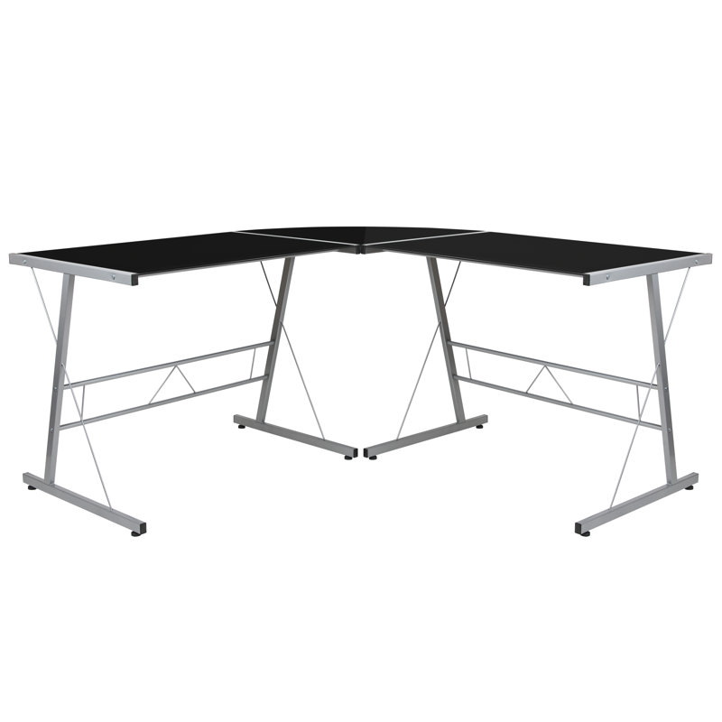 Space Saving L-Shaped Computer Corner Gaming Desk, Black