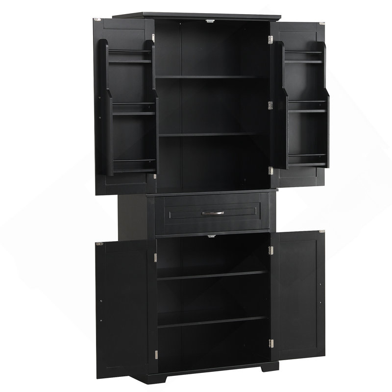 Armoire de rangement pour salle de bain avec portes et tiroir, Chêne blanc Américain
