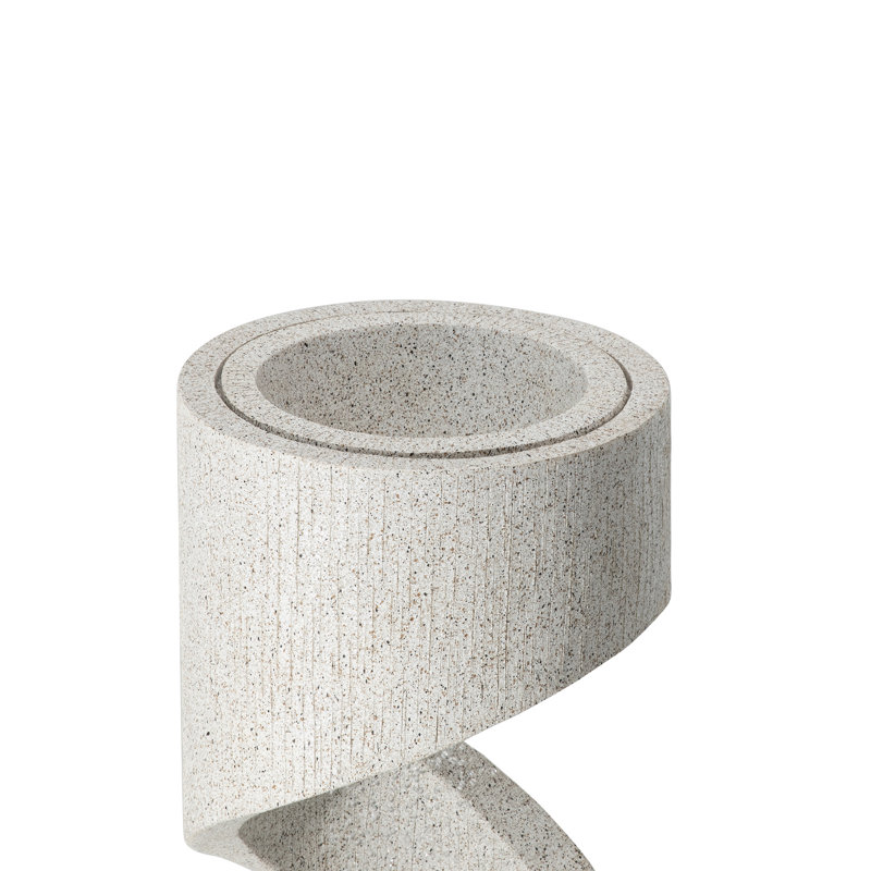Fontaine courbée en résine avec lumière Zia, H 40 po x l 14 po x P 14 po, Beige sable