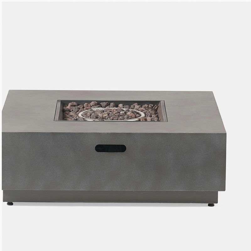 Square Iron Fire Pit - 50,000 Btu, Stone Gray
