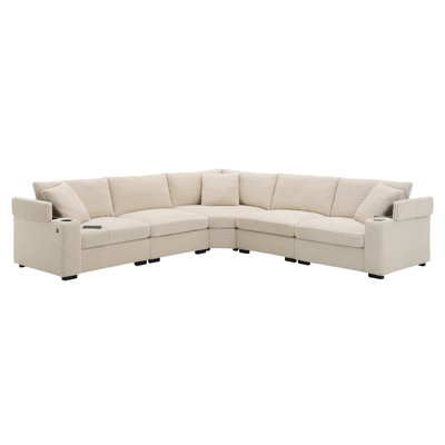 Storage Sectionals 104 Inch Corduroy Modern L Shaped Sofa For Home