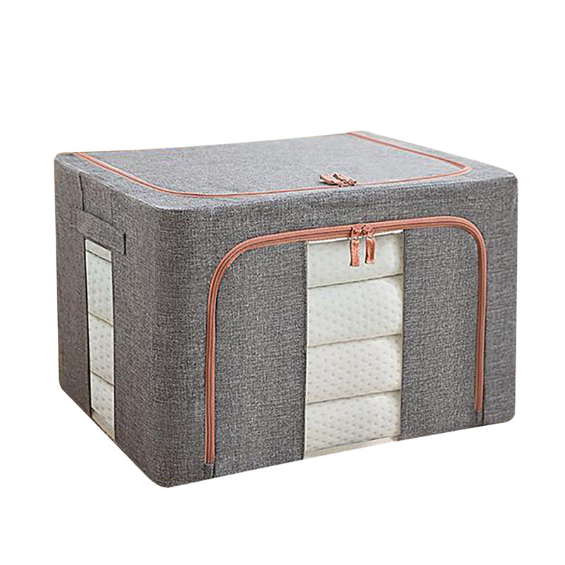 Large Capacity Clothes Storage Bag Organizer With Thick Fabric For Comforters Blankets Bedding Foldable With Sturdy Zipper Clear Window 24L