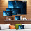 Fractal 3D Blue Paint Splash - impression sur toile tendue-18438664