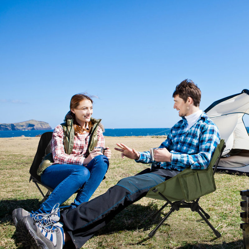 Green Ultralight Portable Folding Camping Chair with Carry Bag