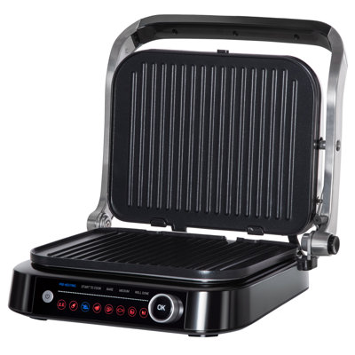 HOMCOM 1cm Smokeless Non Stick Electric Grill & Panini Press with Lid