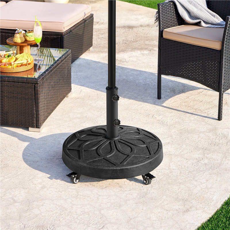 20.75kg Umbrella Base with Wheels, Black
