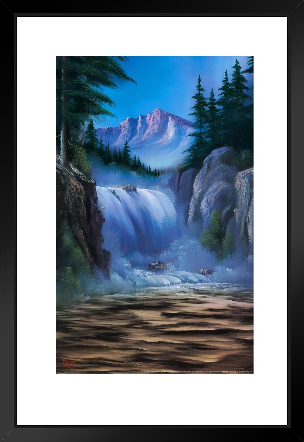 Loon Peak® Bob Ross Spectacular Waterfall Art Print Painting ...