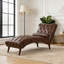 Chaise longue rembourrée brun foncé