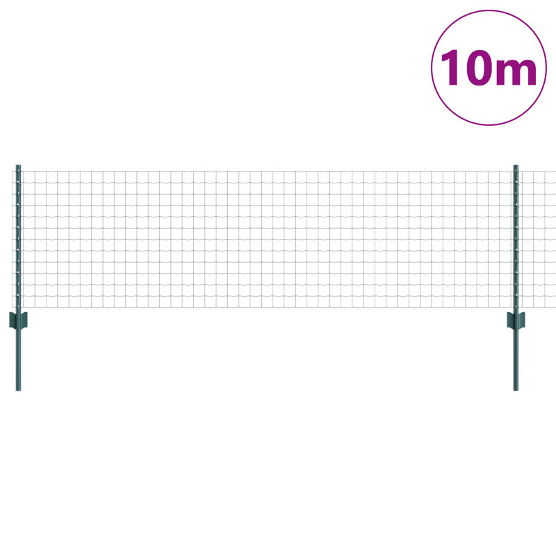 Fence with Post Segment Outdoor Barrier Garden Terrace Divider Boundary, Green, 60cm H x 1000cm W