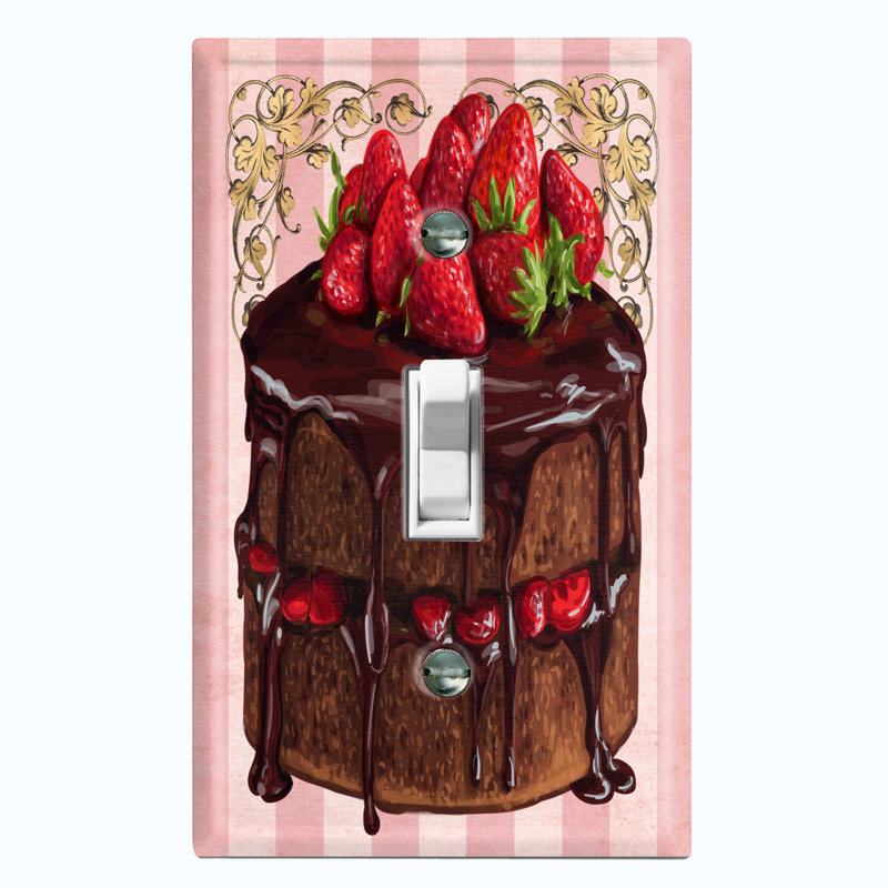 Plaque murale avec interrupteur à bascule 1 bande Strawberry