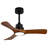 Ceiling Fan Light With 6-Speed Remote Control Black Three-Blade Reversible Wooden Fan Blades DC Motor Ideal For Bedrooms