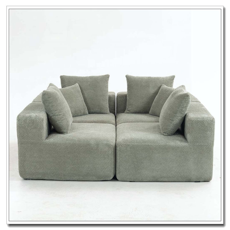 Modular Sectional Sofa, Light Green