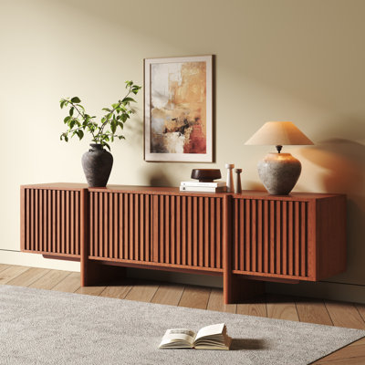78.7" Modern Fluted TV Stand for TVs up to 85", Mid-Century Entertainment Center, Large Media Console Cabinet with Storage for Living Room