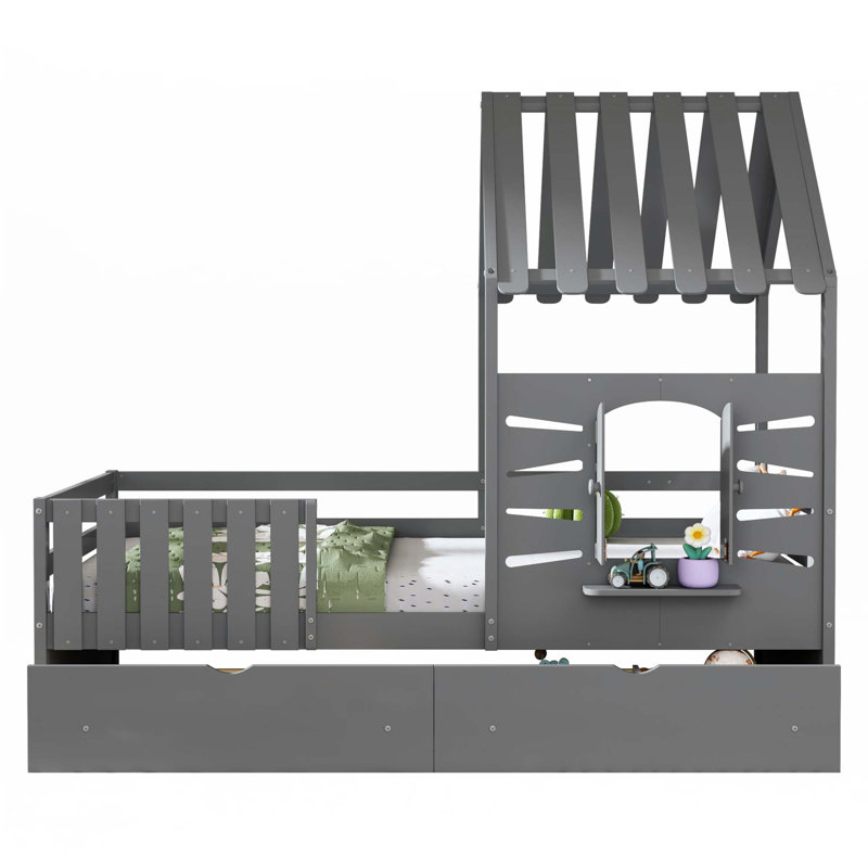 Cadres de lit simple pour enfants, Gris