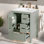 Space-saving Modern Vanity Cabinet With Ceramic Sink, Solid Wood Frame