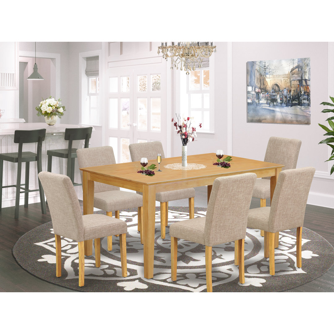 Letha 6 - Person Solid Wood Solid Wood Top Four Leg Dining Set Alcott Hill® Table 