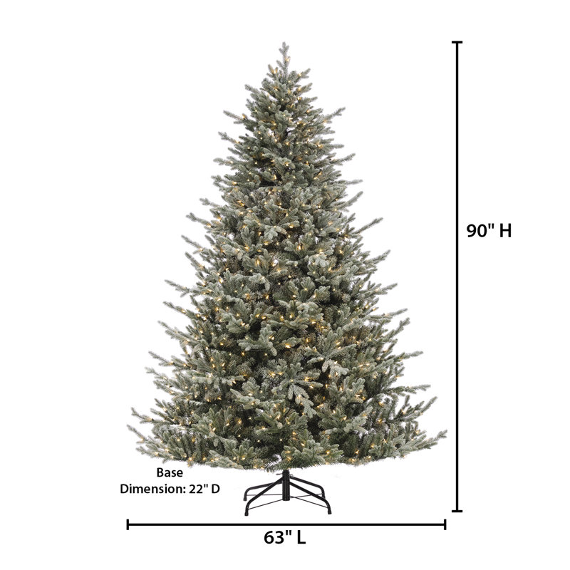 90' H Lighted Artificial Fir Christmas Tree, 90" H x 63" W x 63" D