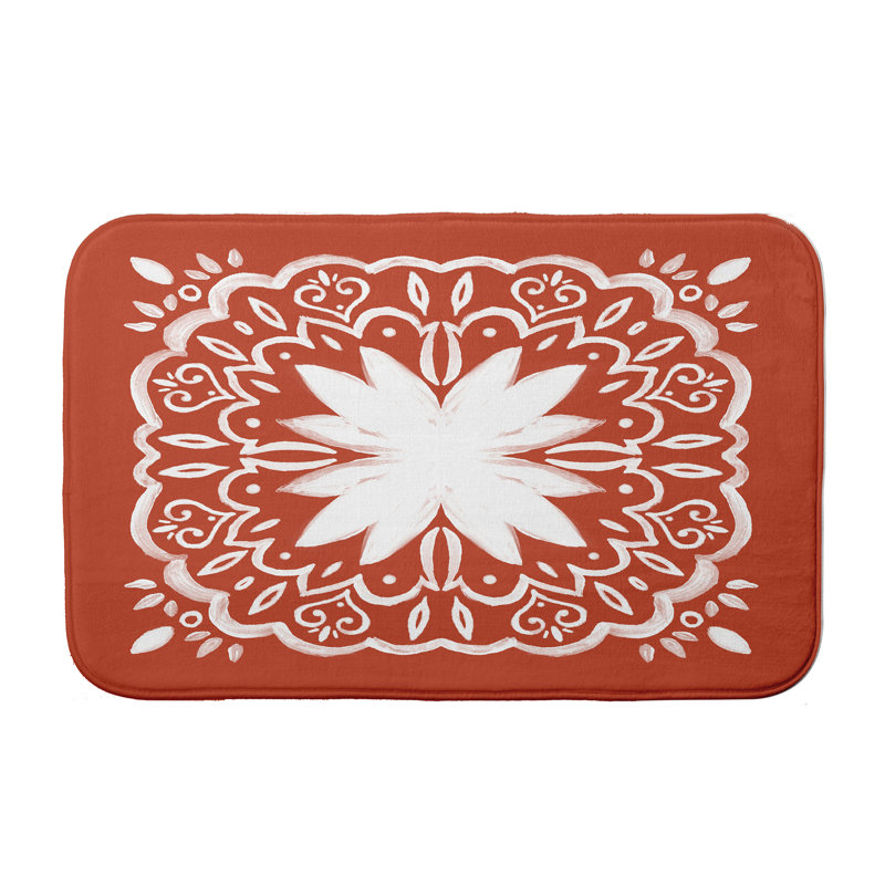 Tapis pour salle de bain Lower Hounslow, L 17 po x L 24 po, Orange