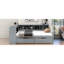Lit plateforme simple en bois avec tablettes de rangement, tiroirs, station de charge et tête de lit tapissier-611551814-611551812