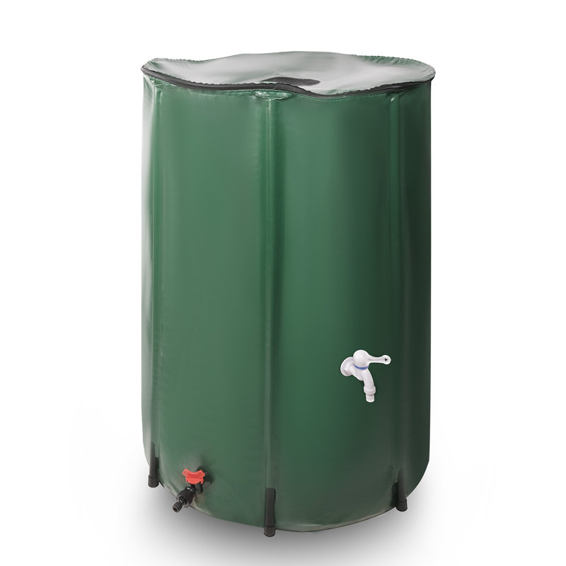 Green 100 Gallon Foldable PVC Rain Barrel