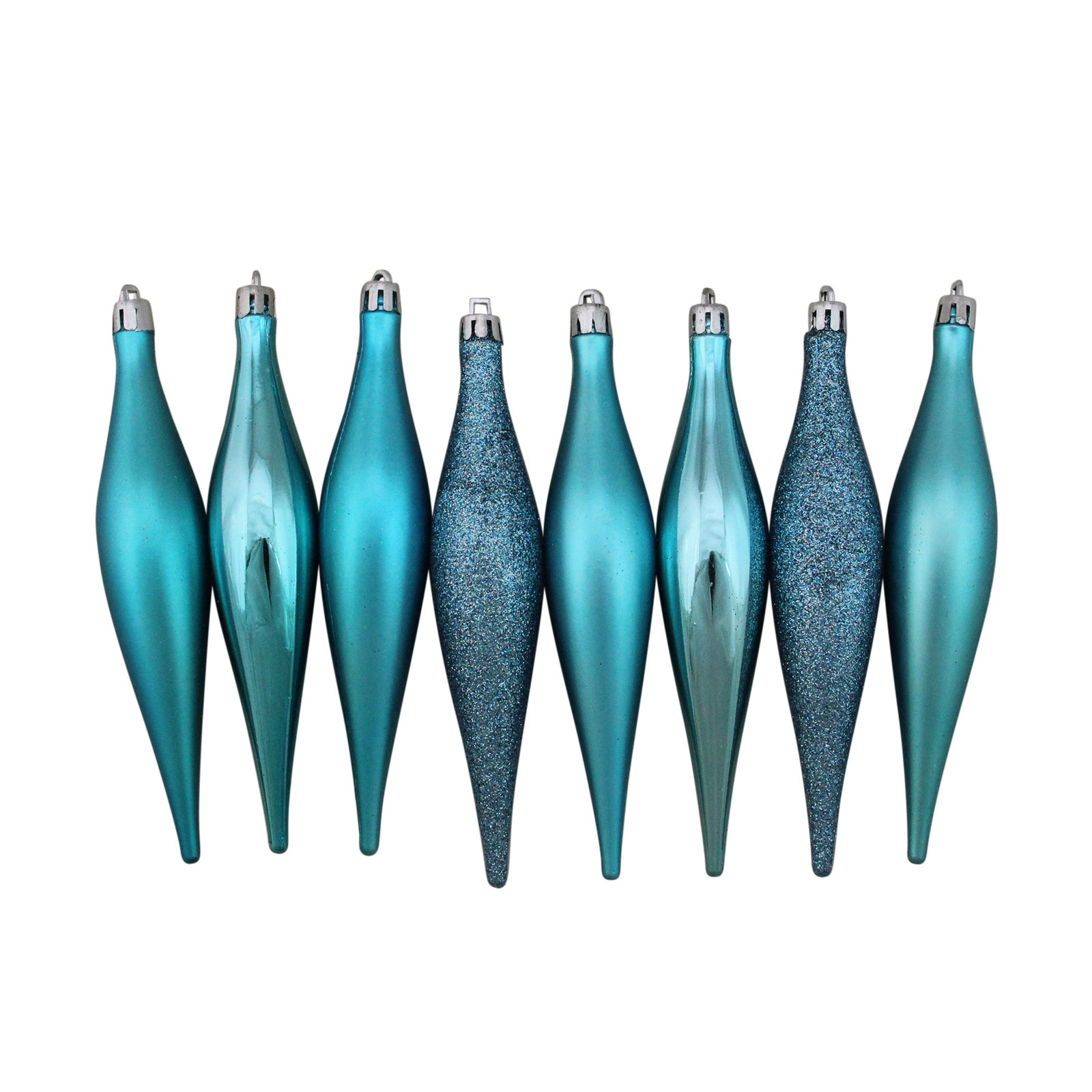 6" Shatterproof Finial Ornament, Turquoise Blue