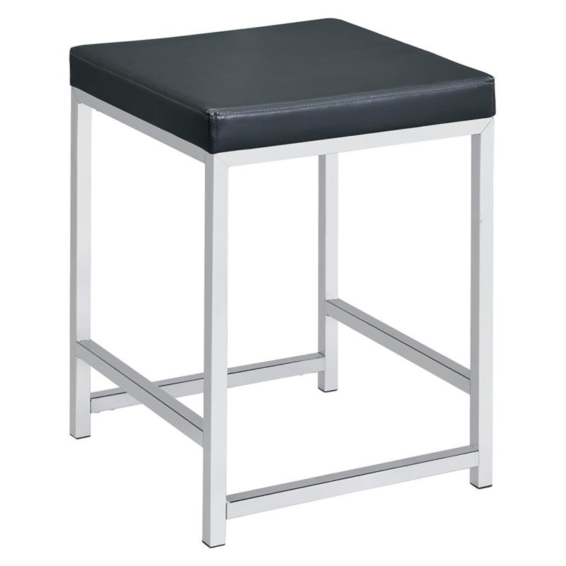 Tabouret de coiffeuse carré rembourré, Gris foncé