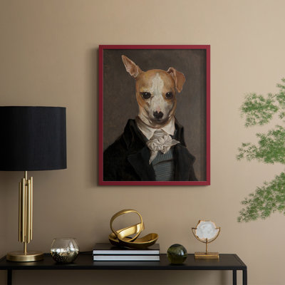 Refined Fido Framed Print - Solid Wood