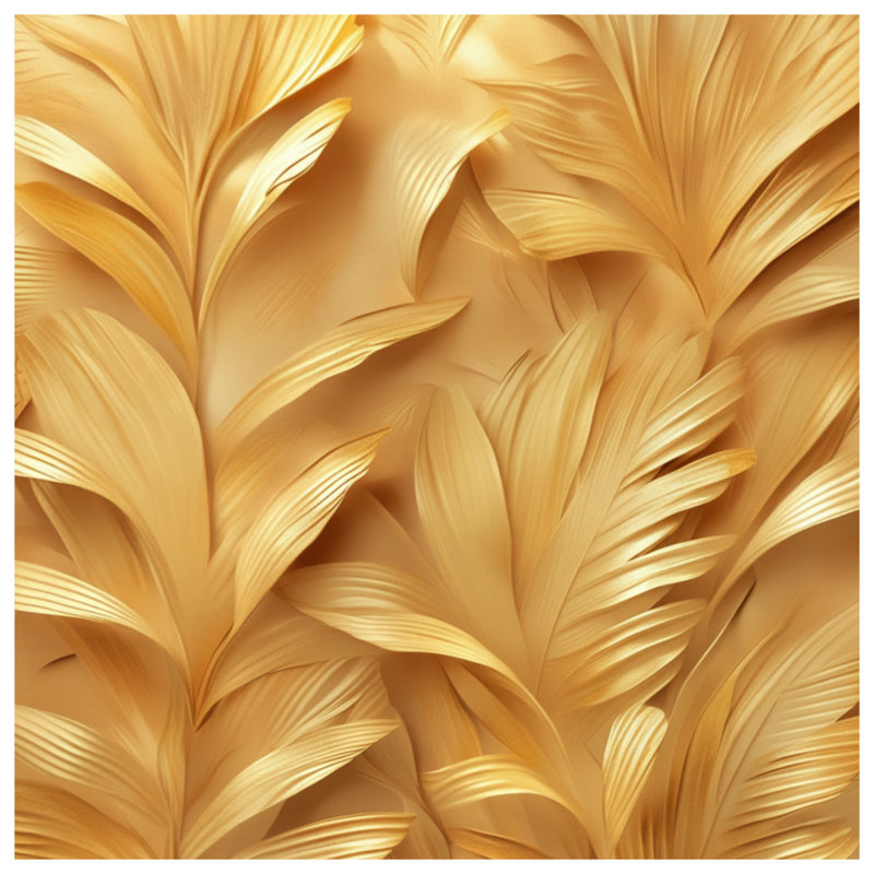 Couvertures texturées à motif de feuilles, L 60 po x H 80 po, Or moyen / or moyen