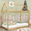 Lit simple en bois