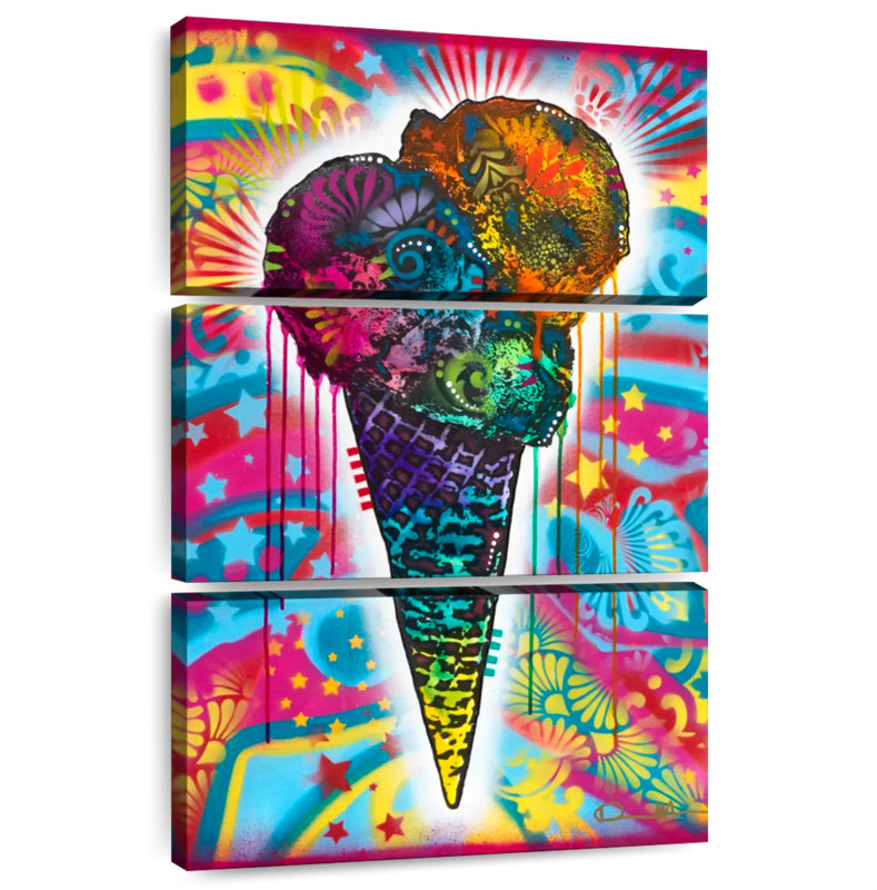 Yarlin Colorful Ice Cream Cone, 74" H x 48" W
