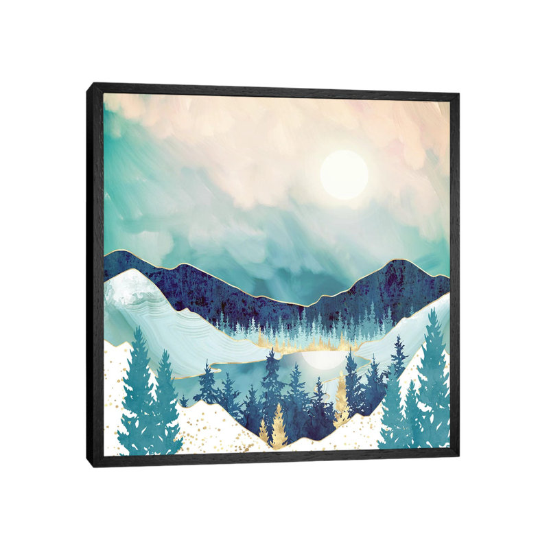 Sky Reflection - Print on Canvas, 45.72 cm H x 45.72 cm W, Black Framed