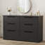 Commode 6 tiroirs pour la chambre à coucher, commode de rangement en bois pour le salon, le couloir ou le bureau