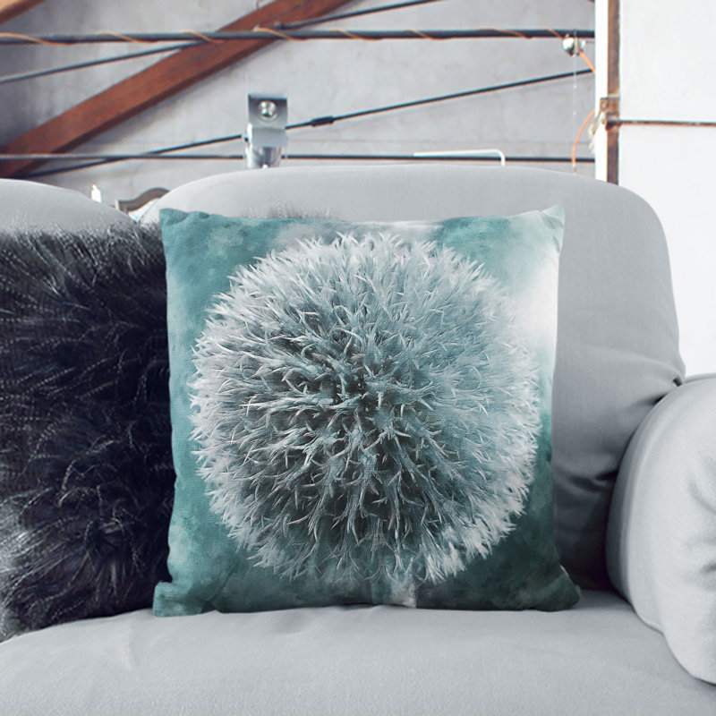 Globe Thistle Painting Cushion with Filling, 55cm H x 55cm W x 20cm D