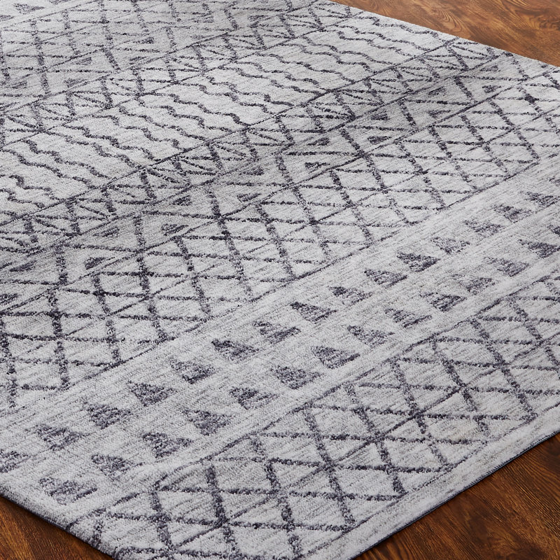 Blue Area Rug, Rectangle 8'6" x 11'6", Vintage Ash