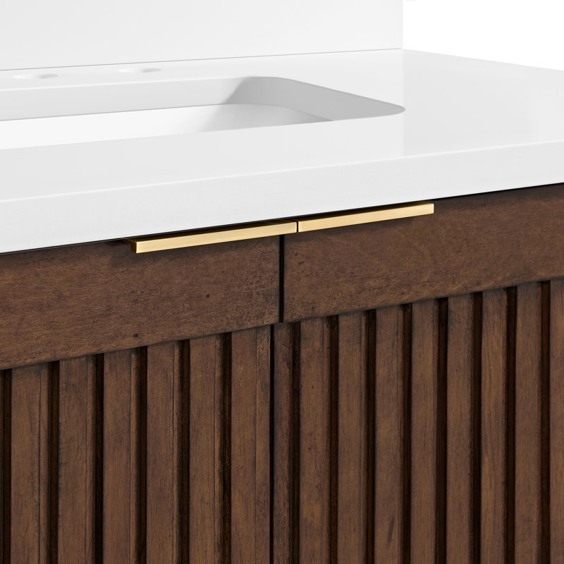 Through Lines 60" Double Bathroom Vanity, Brown