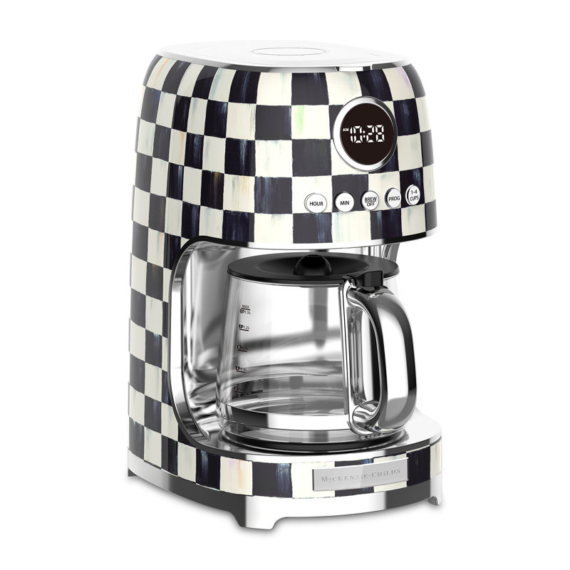 Courtly Check Drip Coffee Maker, Black/White