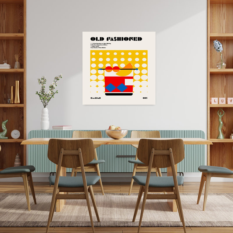Art contemporain rétro, H 36 po x l 36 po
