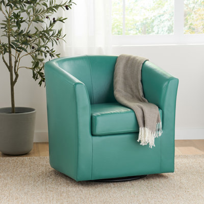 Wilmore Swivel Upholstered Accent Chair with Curved Backrest