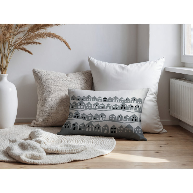 Coussin rectangulaire intérieur / extérieur Amiro, Gris, Rectangle H 14 po x l 20 po