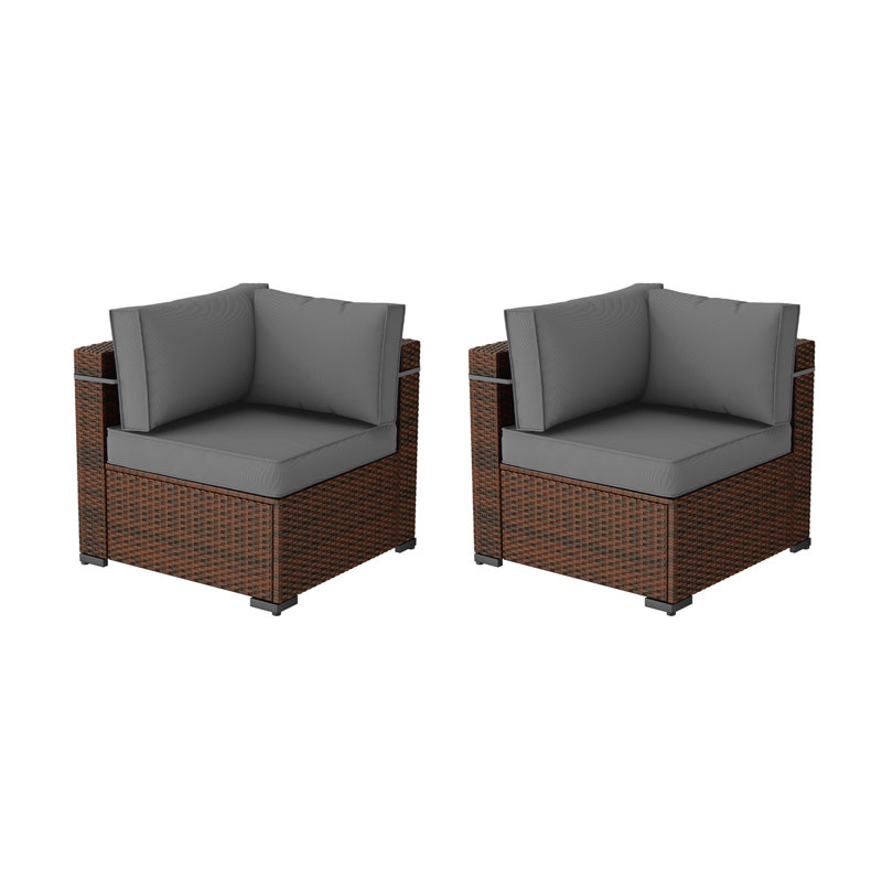 Wicker Outdoor Patio Sofa, Gray