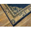 1920s Floral Medallion Wool Antique Hand Knotted Pile Blue Square Rug