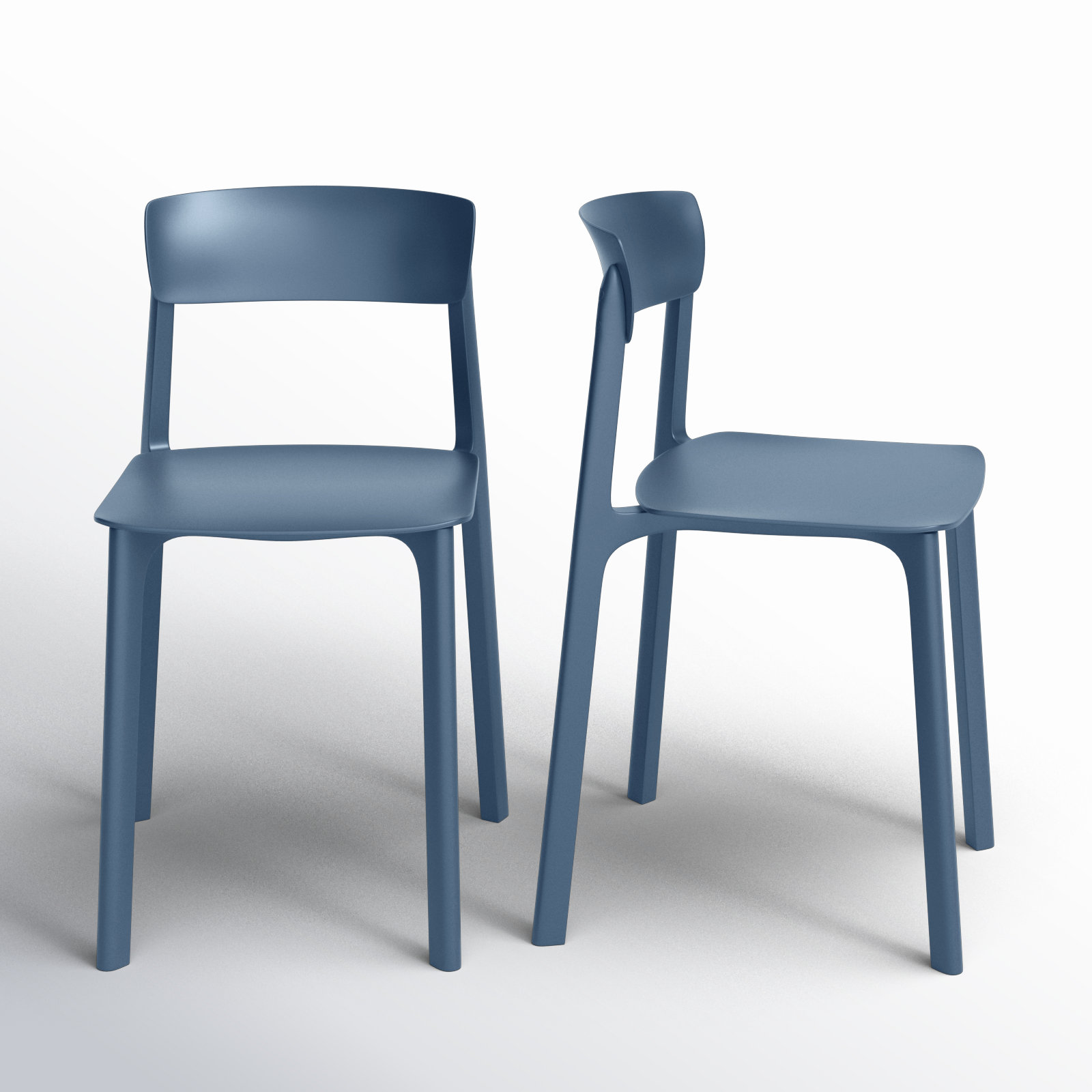 Vowa Stackable Patio Side Chair, Blue